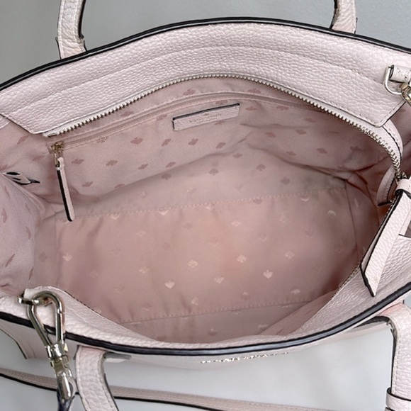 KATE SPADE NEW YORK Rowe Crossbody Satchel Pink Pebbled Leather Medium Purse - Picture 12 of 17